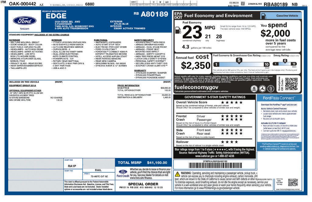 Used 2024 Ford Edge SEL AWD/4WD image 7