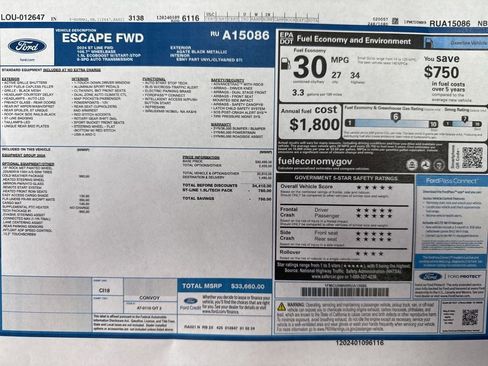 Used 2024 Ford Escape ST-Line w/ Tech Pack #1 FWD image 27