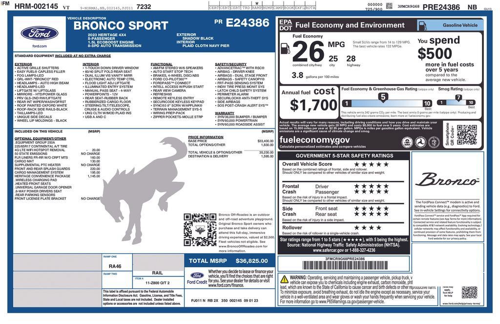 Used 2023 Ford Bronco Sport Heritage w/ Heritage Convenience Package AWD/4WD image 2