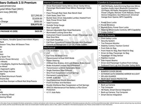 Used 2015 Subaru Outback 2.5i Premium w/ Popular Package #3 image 25