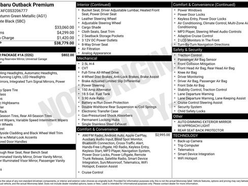Used 2025 Subaru Outback Premium w/ Popular Package #1A image 5