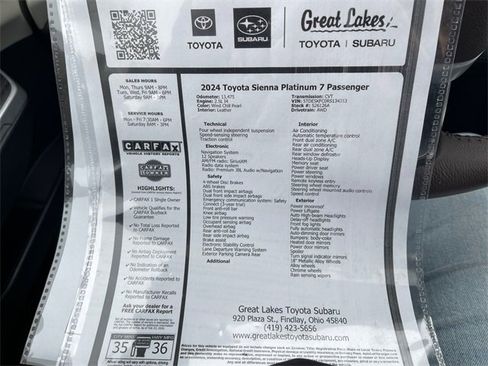 Used 2024 Toyota Sienna Platinum image 30