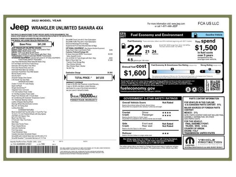 Used 2022 Jeep Wrangler Unlimited Sahara AWD/4WD image 2
