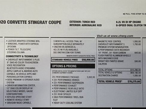 Used 2020 Chevrolet Corvette Stingray Coupe w/ Z51 Performance Package image 43