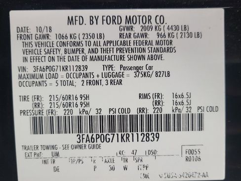 Used 2019 Ford Fusion S FWD image 33
