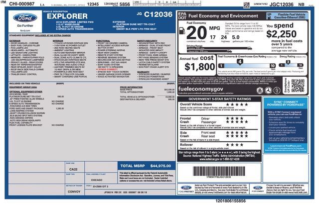 Used 2018 Ford Explorer Limited w/ Ford Safe & Smart Package FWD image 29