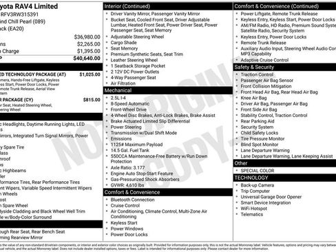 Used 2024 Toyota RAV4 Limited w/ Advanced Technology Package FWD image 35