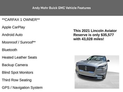Used 2021 Lincoln Aviator Reserve w/ Equipment Group 201A AWD/4WD image 4