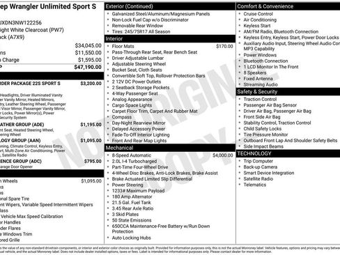 Used 2022 Jeep Wrangler Unlimited Sport AWD/4WD image 52