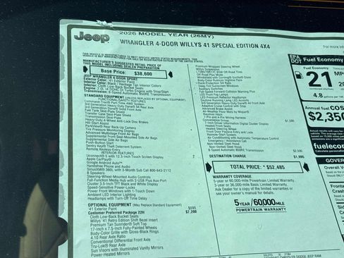 New 2026 Jeep Wrangler Unlimited Sport AWD/4WD image 13