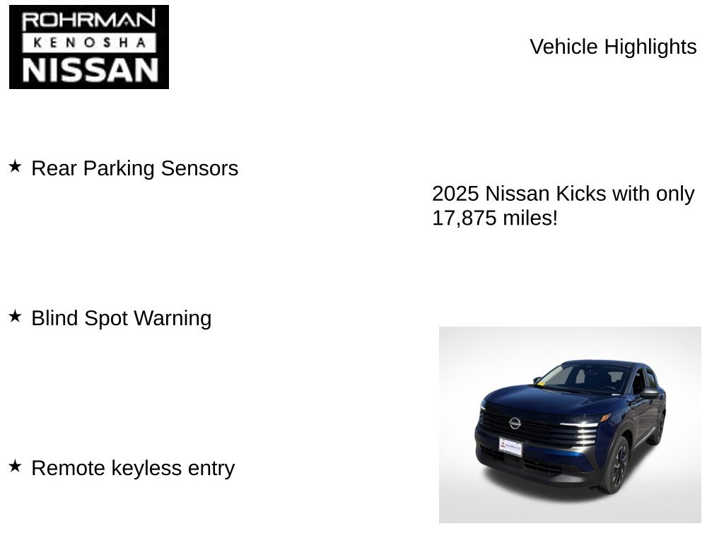Used 2025 Nissan Kicks SV AWD/4WD image 8
