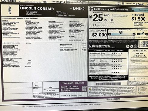 New 2026 Lincoln Corsair Reserve w/ Jet Appearance Package image 14