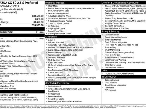 Certified 2024 MAZDA CX-50 AWD 2.5 S w/ Cargo Package image 4