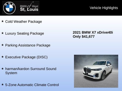 Used 2021 BMW X7 xDrive40i w/ Executive Package AWD/4WD image 8