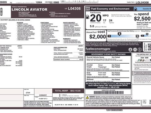 Used 2020 Lincoln Aviator Reserve w/ Equipment Group 201A image 36