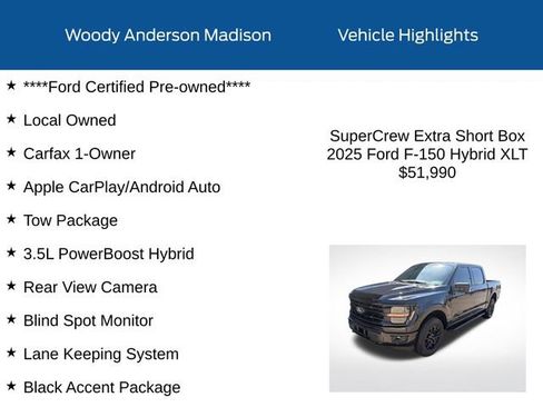 Used 2025 Ford F150 XLT w/ Equipment Group 302A MID AWD/4WD image 2