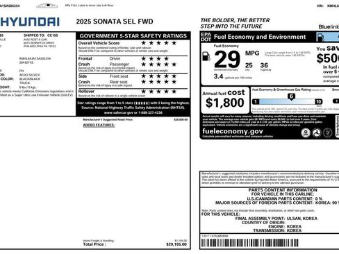 Used 2025 Hyundai Sonata SEL FWD image 22