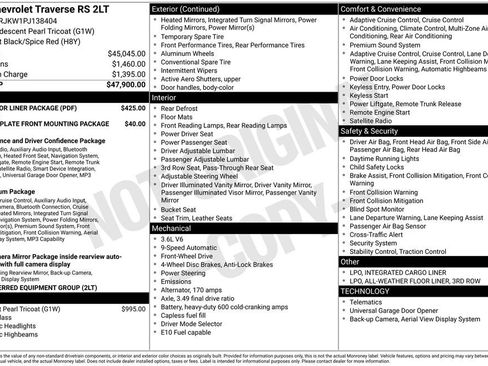 Used 2023 Chevrolet Traverse RS w/ LPO, Floor Liner Package FWD image 10