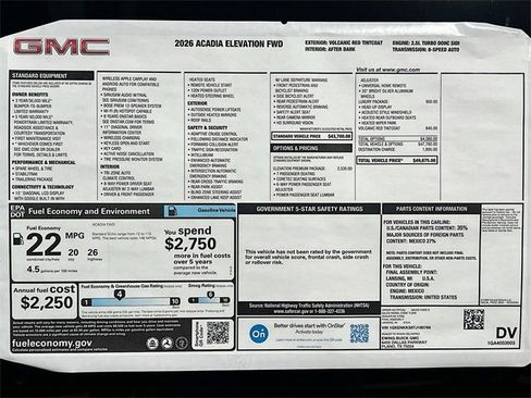 New 2026 GMC Acadia Elevation w/ Elevation Premium Package image 21
