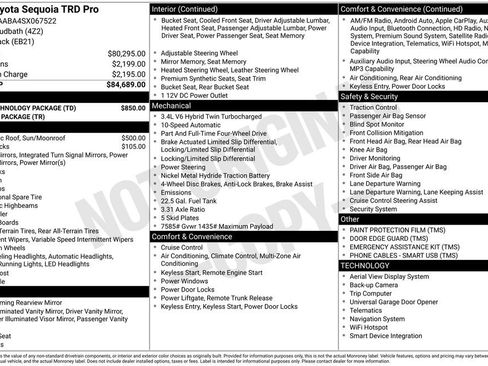 Used 2025 Toyota Sequoia TRD Pro w/ Tow Technology Package AWD/4WD image 2