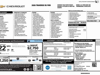 New 2026 Chevrolet Traverse RS