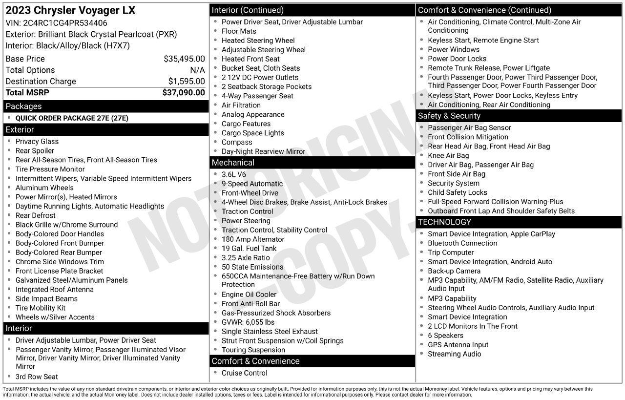 Used 2023 Chrysler Voyager LX FWD image 30