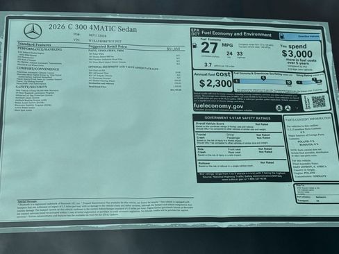 New 2026 Mercedes-Benz C 300 4MATIC Sedan image 28