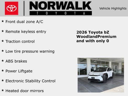 New 2026 Toyota bZ Woodland AWD/4WD image 10