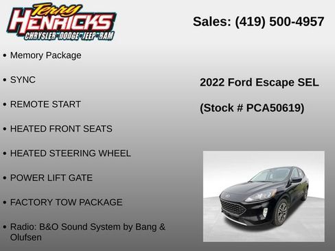 Used 2022 Ford Escape SEL w/ Technology Package AWD/4WD image 11
