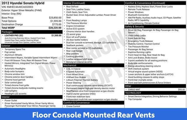 Used 2012 Hyundai Sonata Hybrid w/ Leather Pkg FWD image 38