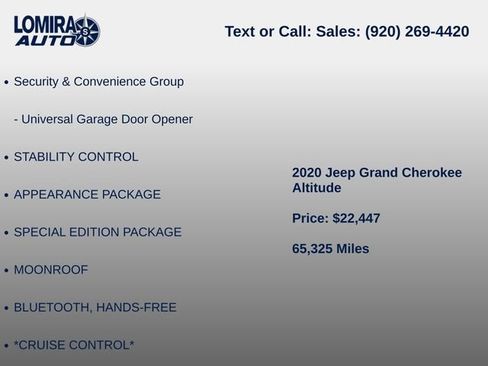 Used 2020 Jeep Grand Cherokee Altitude AWD/4WD image 8