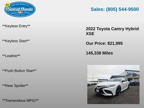 Used 2022 Toyota Camry XSE FWD image 14
