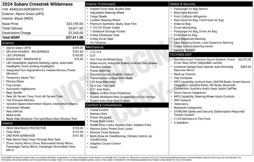 Used 2024 Subaru Crosstrek 2.5i Wilderness AWD/4WD image 4