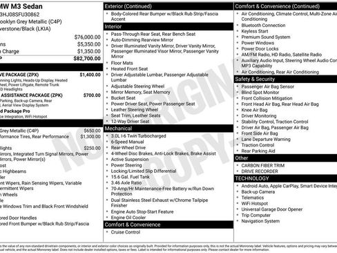 Used 2025 BMW M3 w/ Executive Package RWD image 4
