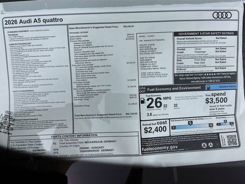 New 2026 Audi A5 2.0T Premium Plus AWD/4WD image 48