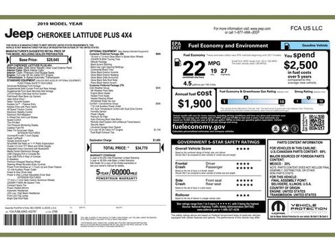 Used 2019 Jeep Cherokee Latitude Plus image 9