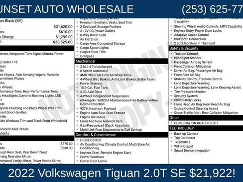 Used 2022 Volkswagen Tiguan SE AWD/4WD image 48