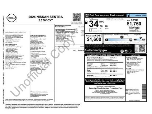Certified 2024 Nissan Sentra SV w/ All-Weather Package FWD image 3