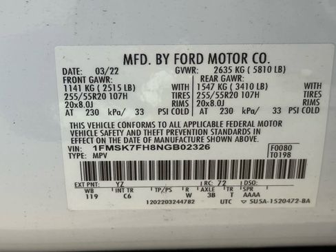 Used 2022 Ford Explorer Limited w/ Equipment Group 301A image 31