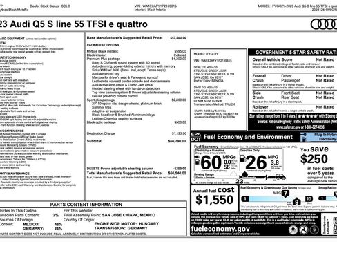 Used 2023 Audi Q5 e Premium Plus w/ Premium Plus Package AWD/4WD image 3