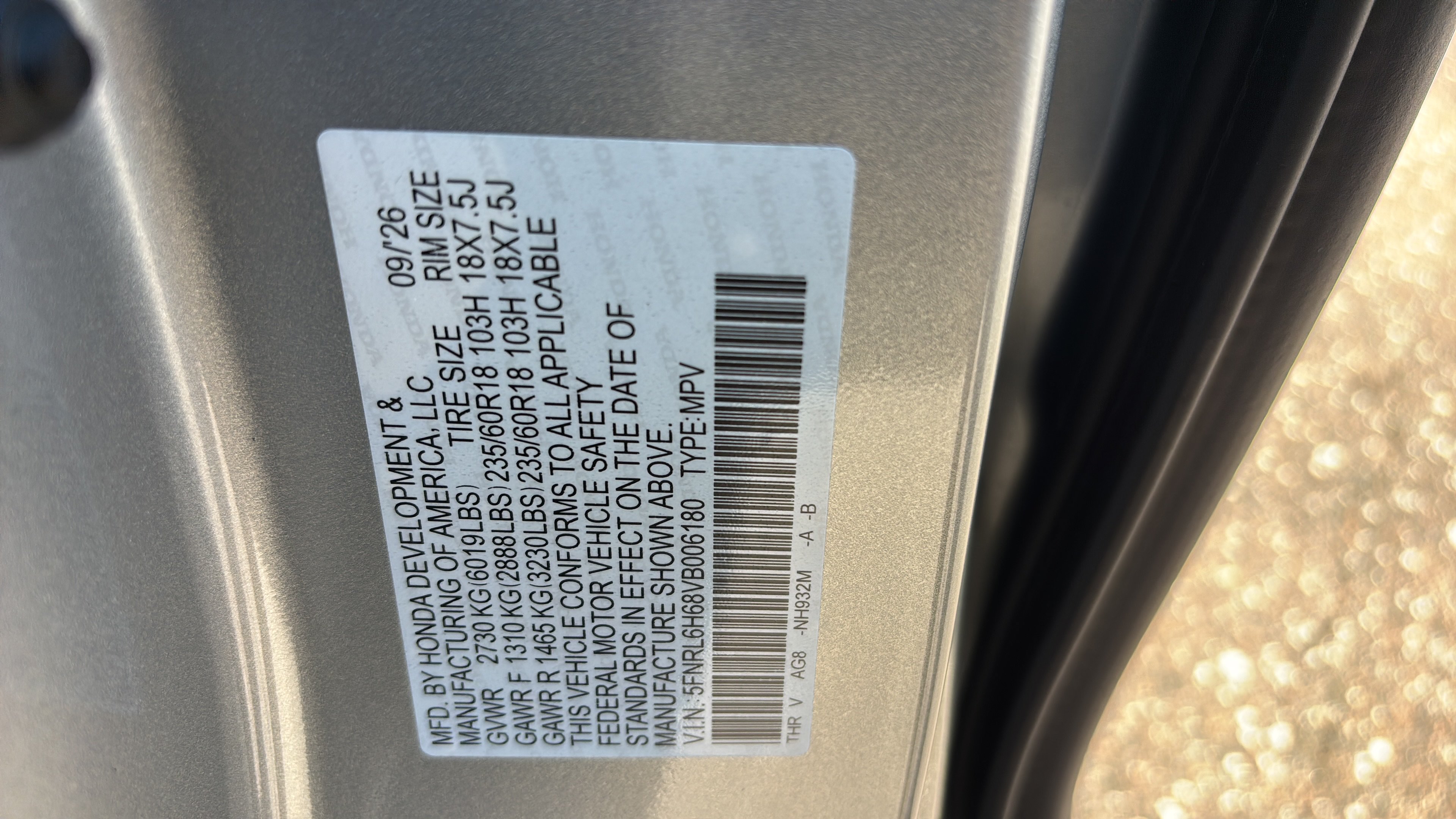 New 2027 Honda Odyssey EX-L image 17