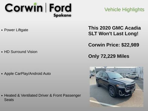 Used 2020 GMC Acadia SLT w/ Premium Package AWD/4WD image 19