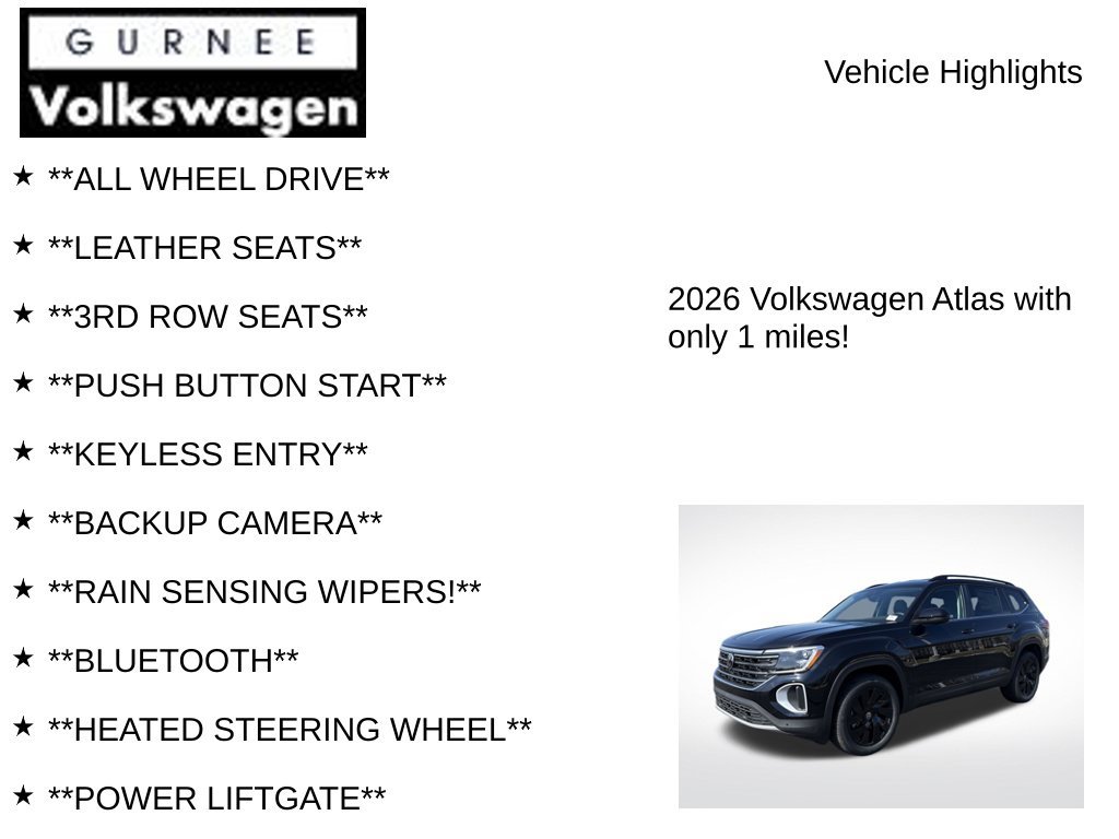 New 2026 Volkswagen Atlas SE AWD/4WD image 8
