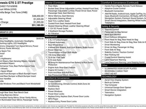 New 2026 Genesis G70 2.5T Prestige image 4