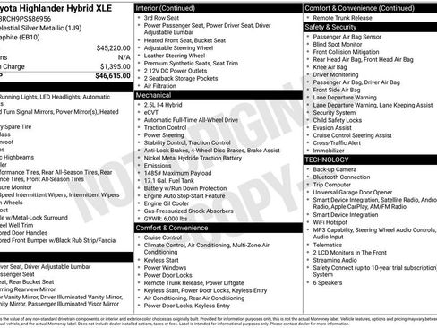 Used 2023 Toyota Highlander XLE AWD/4WD image 40