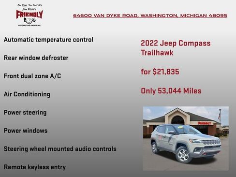 Used 2022 Jeep Compass Trailhawk w/ Sun and Sound Group AWD/4WD image 10