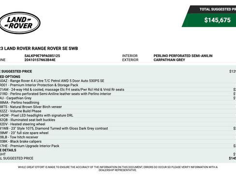 Used 2023 Land Rover Range Rover SE AWD/4WD image 80