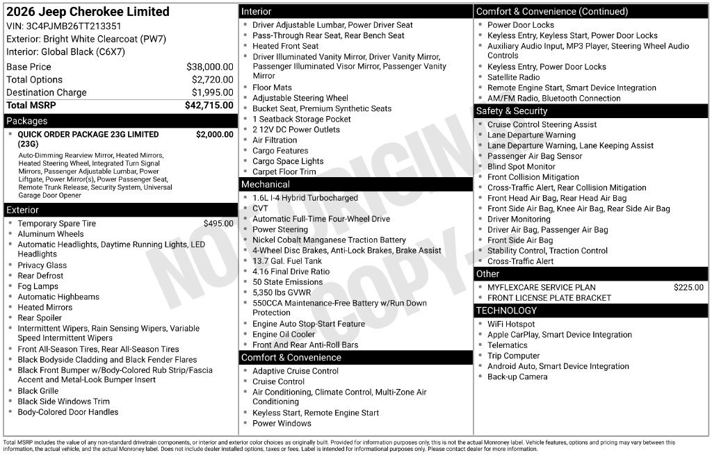 New 2026 Jeep Cherokee Limited AWD/4WD image 36