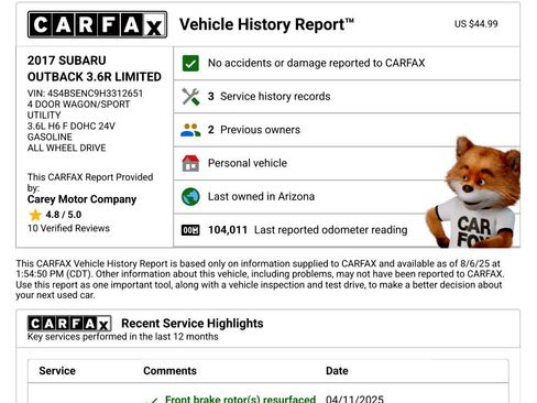 Used 2017 Subaru Outback 3.6R Limited image 3