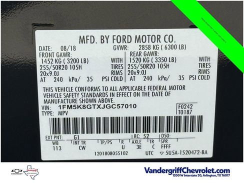 Used 2018 Ford Explorer Sport w/ Equipment Group 401A AWD/4WD image 25